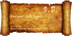 Verner Dénes névjegykártya