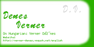 denes verner business card